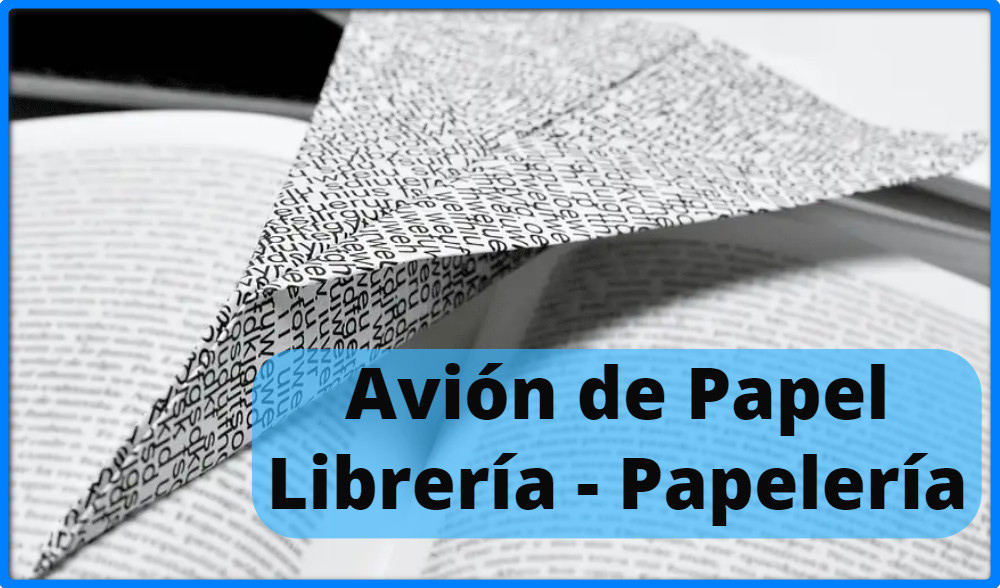 Imagen del logo de la papelería, un avión de papel
